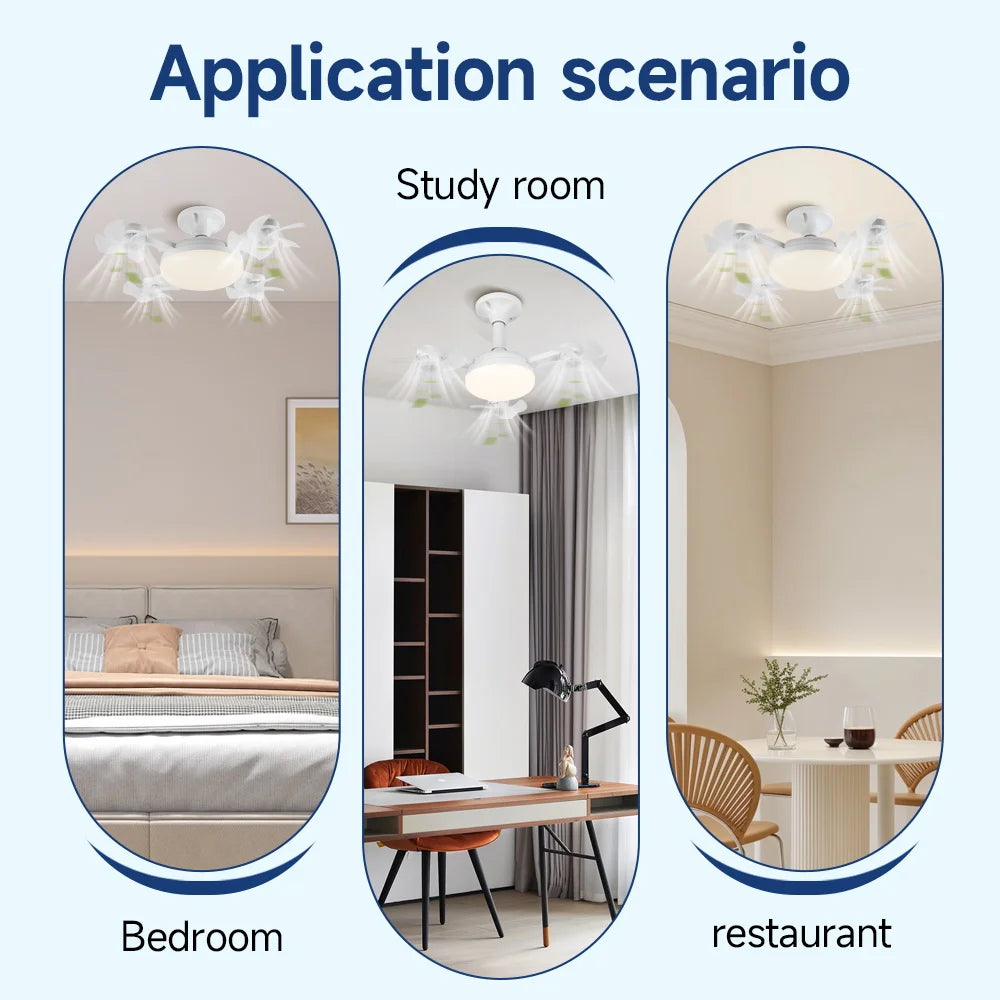 Decken-LED-Ventilatorleuchte Fernbedienung Einstellbar 3-Stufen