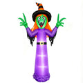 Leuchtende Hexen-Halloween-Dekoration zum Aufblasen – Riesige beleuchtete Garten-Deko mit integrierten LED-Lichtern
