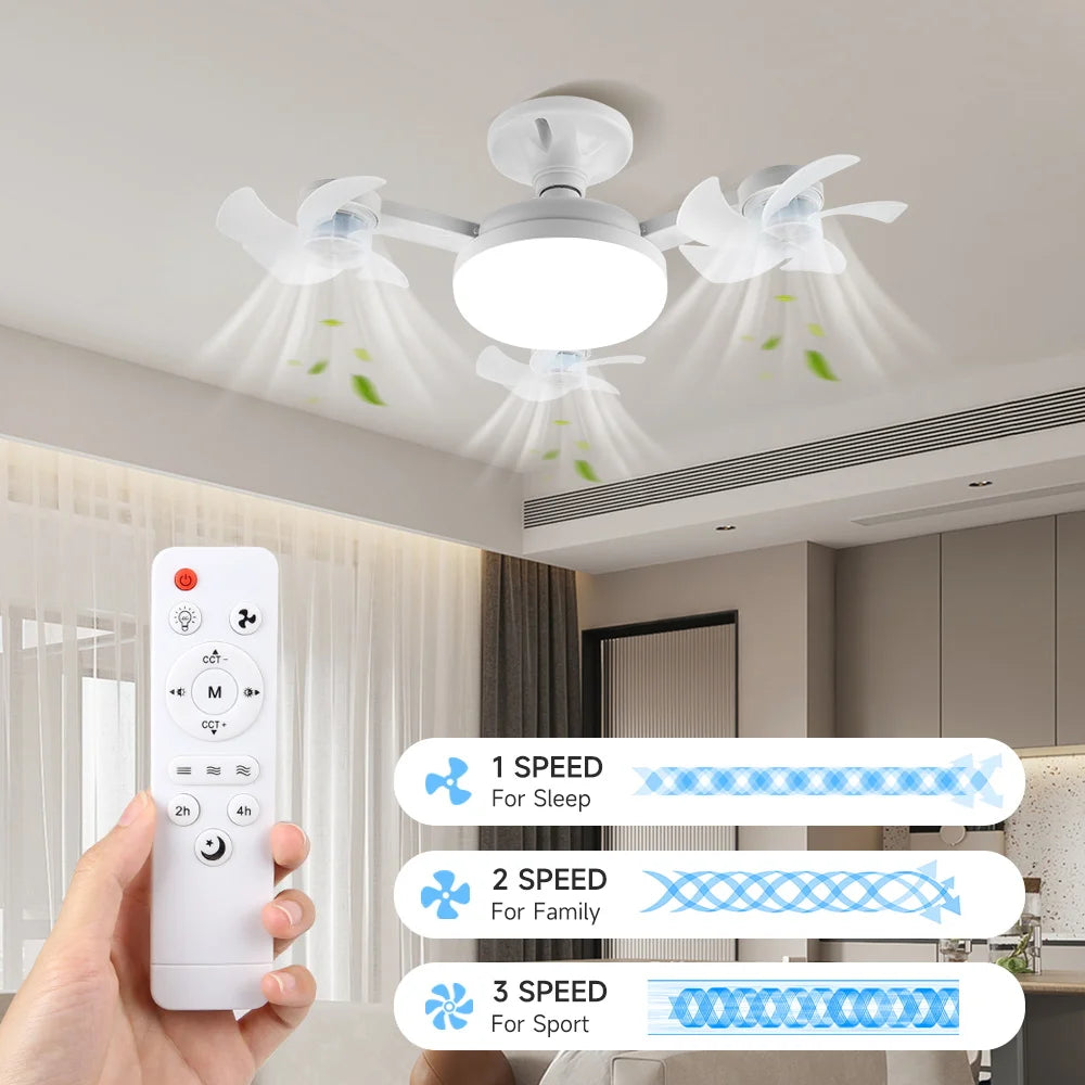 Decken-LED-Ventilatorleuchte Fernbedienung Einstellbar 3-Stufen