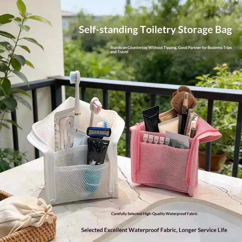 Tragbarer, atmungsaktiver Reise-Organizer für Toilettenartikel & Hautpflege