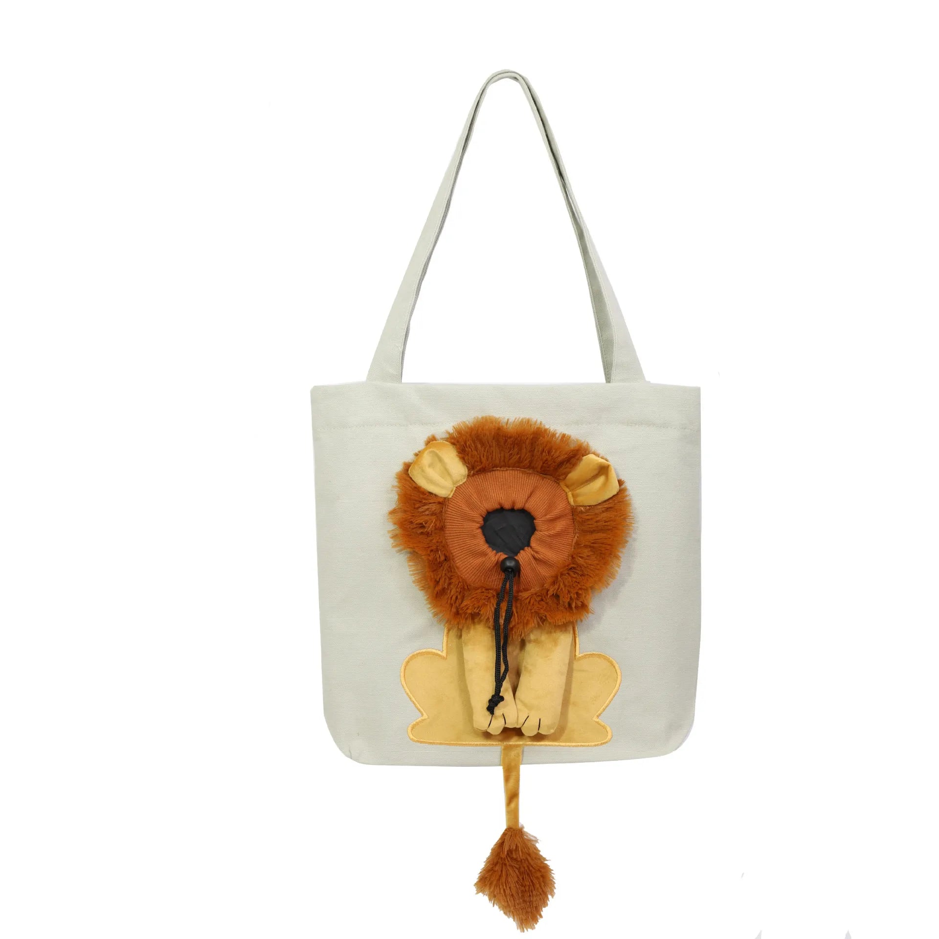 Lion Pet Shoulder Bag – Soft Cotton Canvas Cat & Small Dog