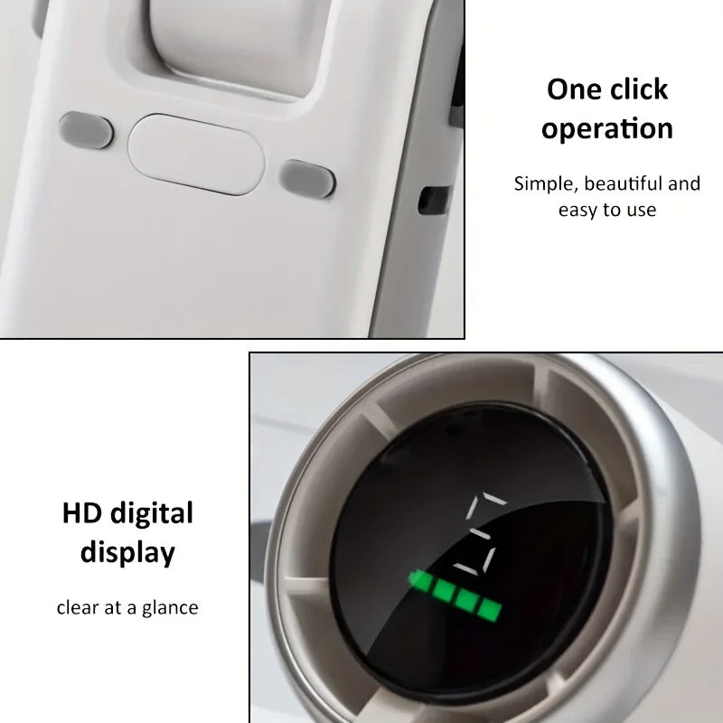 Ventilador portátil plegable con pantalla digital y recargable por USB