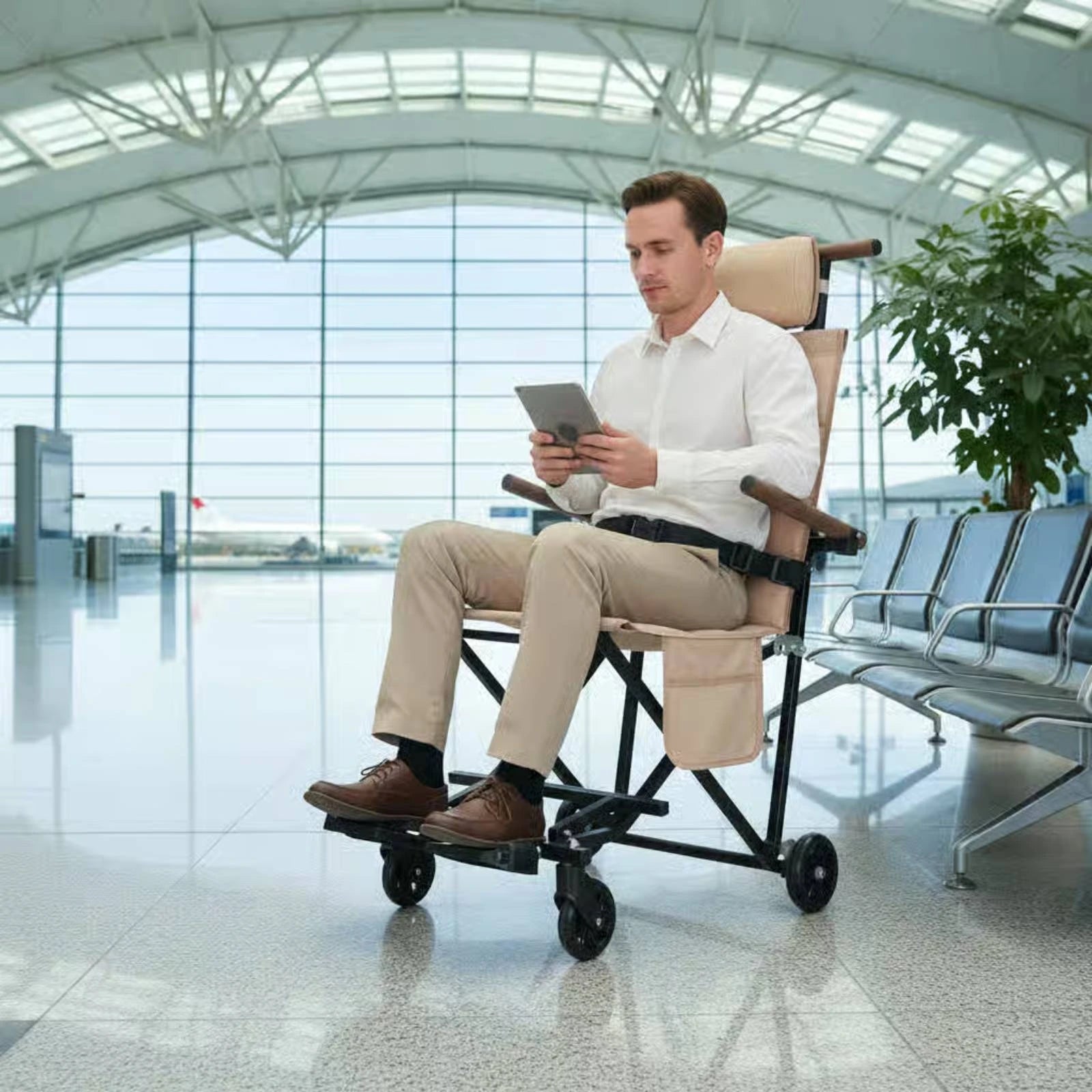 Folding Reclining Chair with Wheels
