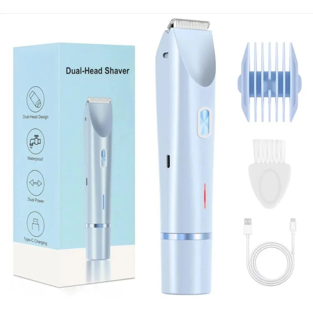 Afeitadora eléctrica de doble cabezal para mujer