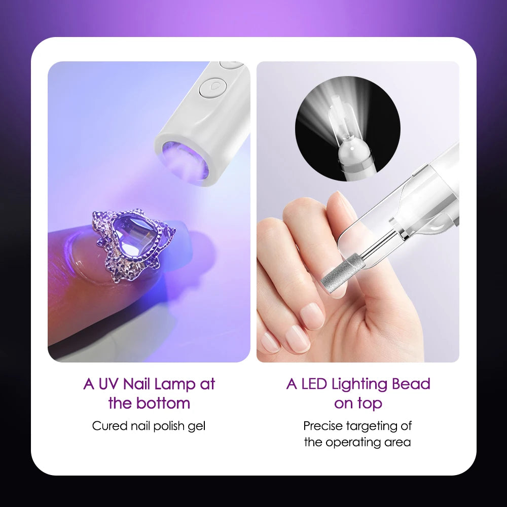 Electric Nail Drill Machine with UV Lamp