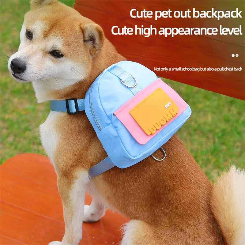 Breathable Carrying Backpack for Small Breeds with Leash