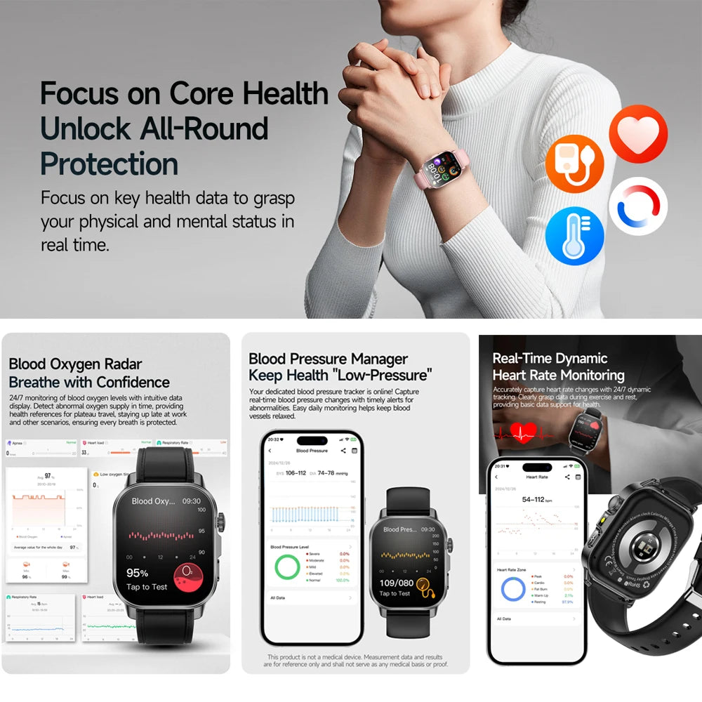 Reloj inteligente HD con Alexa integrada y monitoreo de salud completo