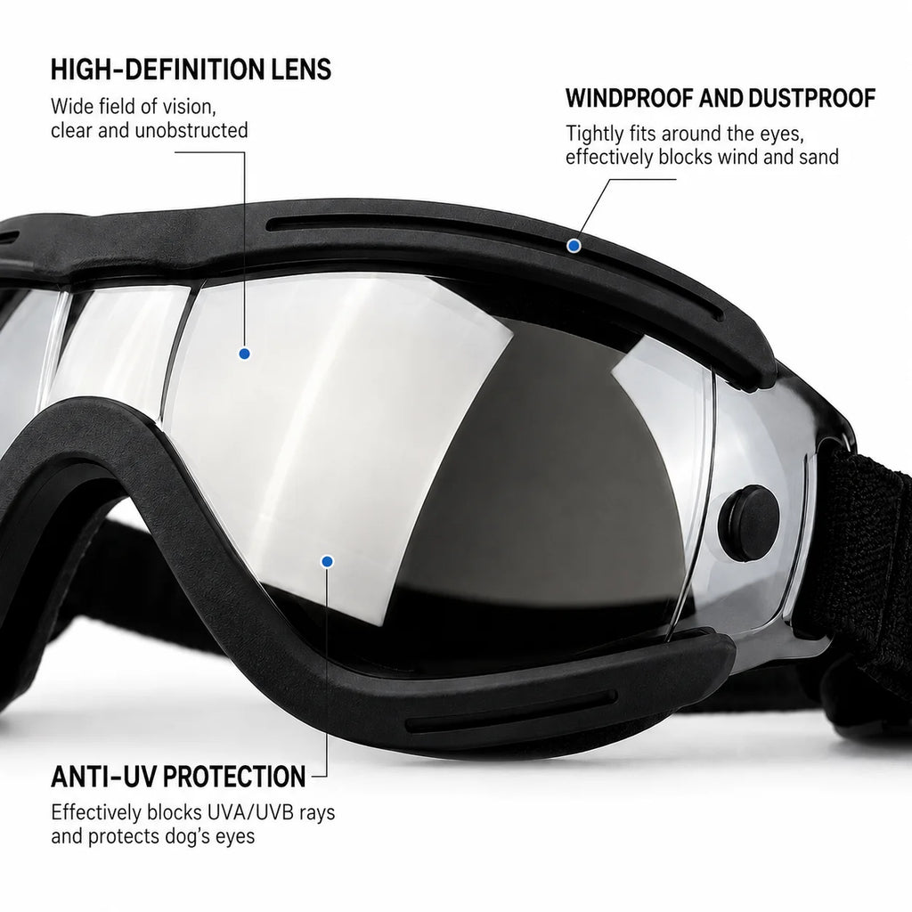 Pet Adjustable Dog Goggles – Anti-UV Sun Glasses for Eye Protection