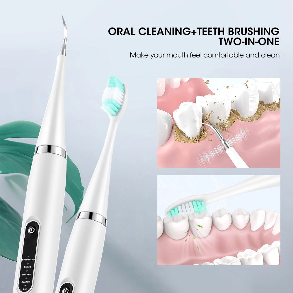 Cepillo de dientes sónico con raspador dental