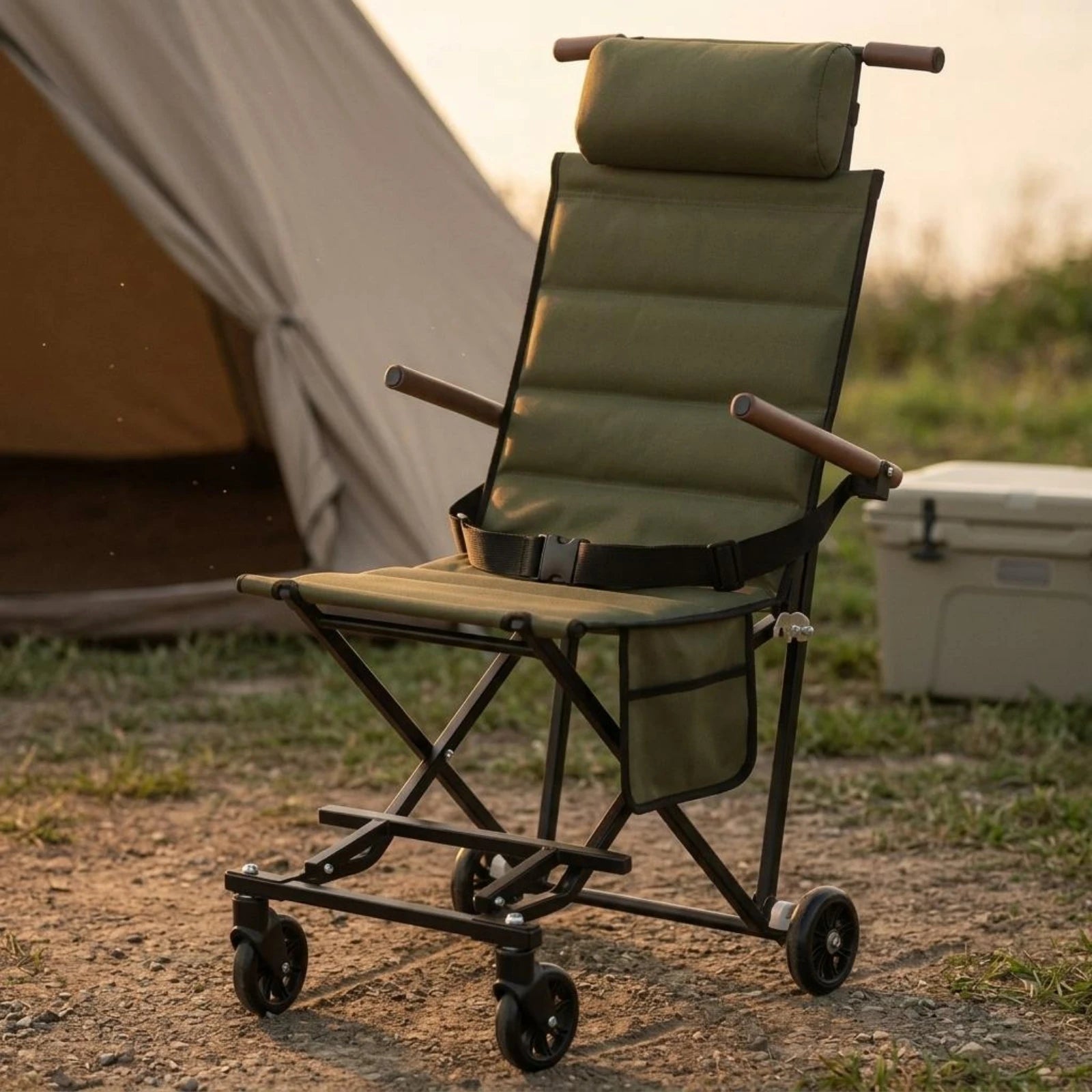 Folding Reclining Chair with Wheels