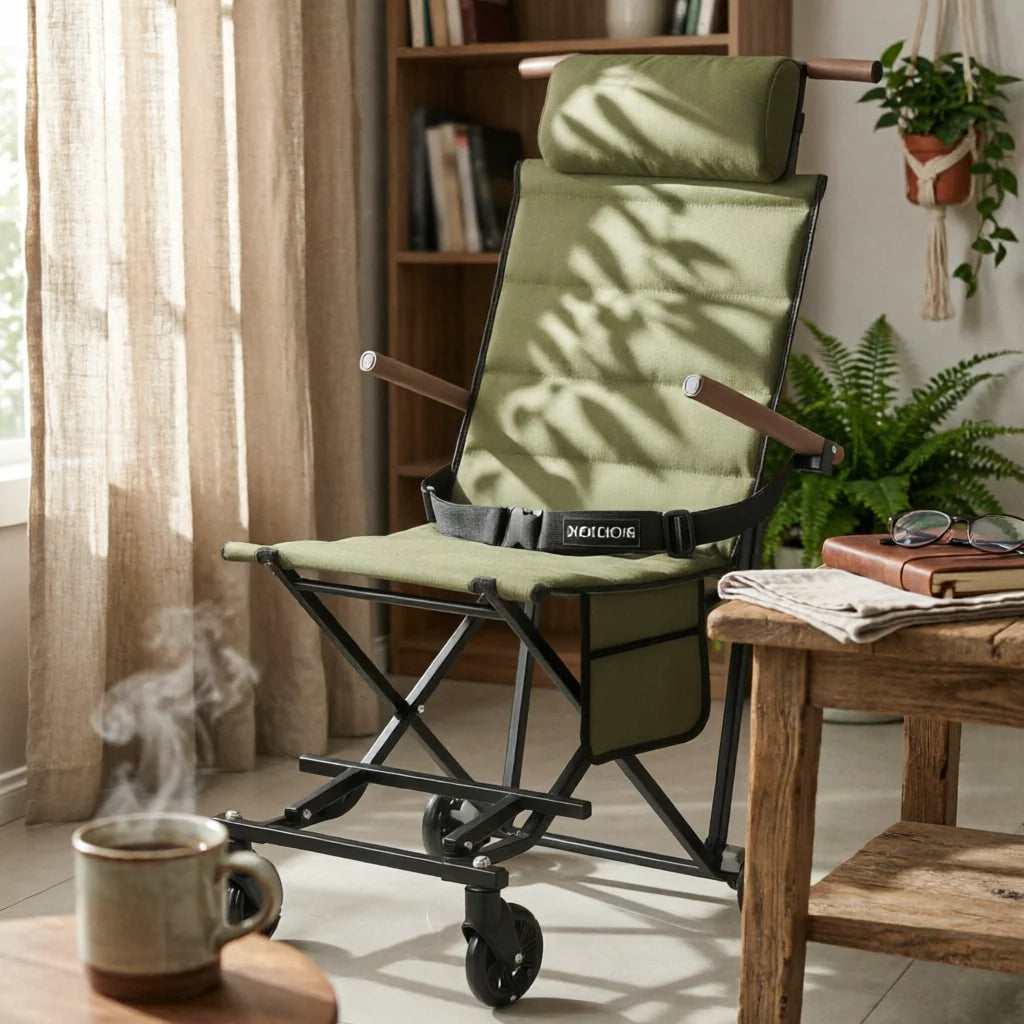 Folding Reclining Chair with Wheels