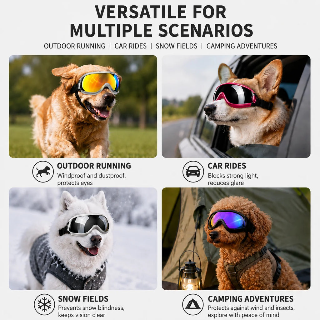 Pet Adjustable Dog Goggles – Anti-UV Sun Glasses for Eye Protection