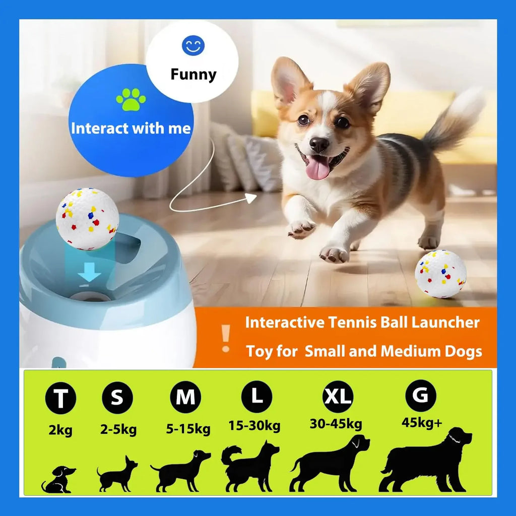 Lanzador automático de pelotas para perros – Máquina de lanzar recargable para perros pequeños y medianos