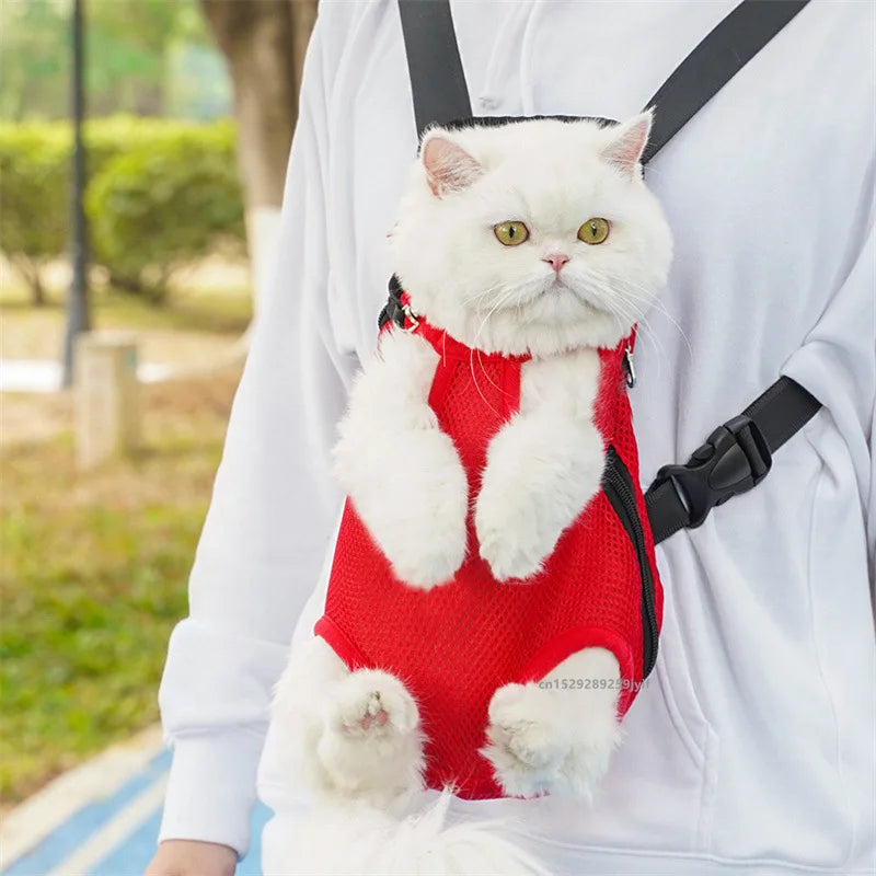 Mochila Transportadora Delantera para Mascotas – Bolsa de Viaje de Malla Transpirable para Perros y Gatos Pequeños