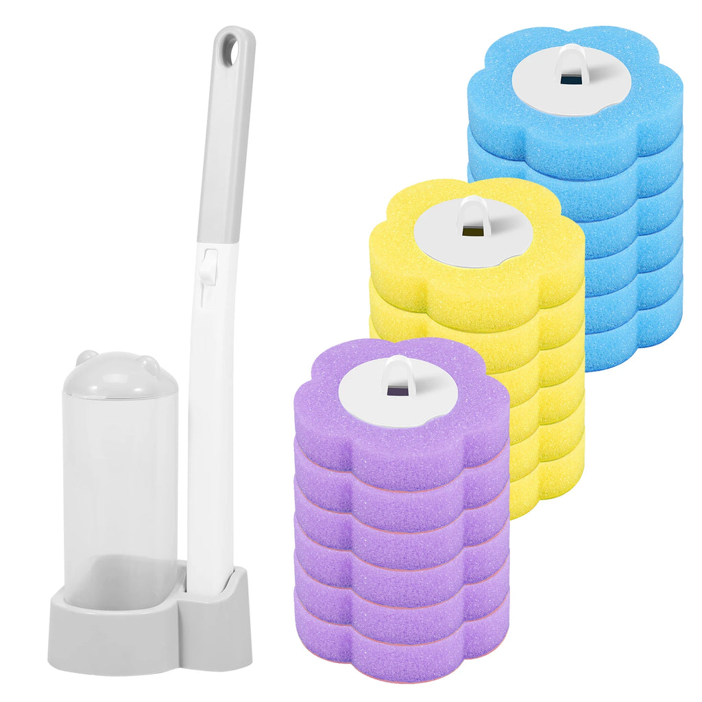 Disposable Scented Brush Heads with Auto Lid Holder & 360° Deep Cleaning