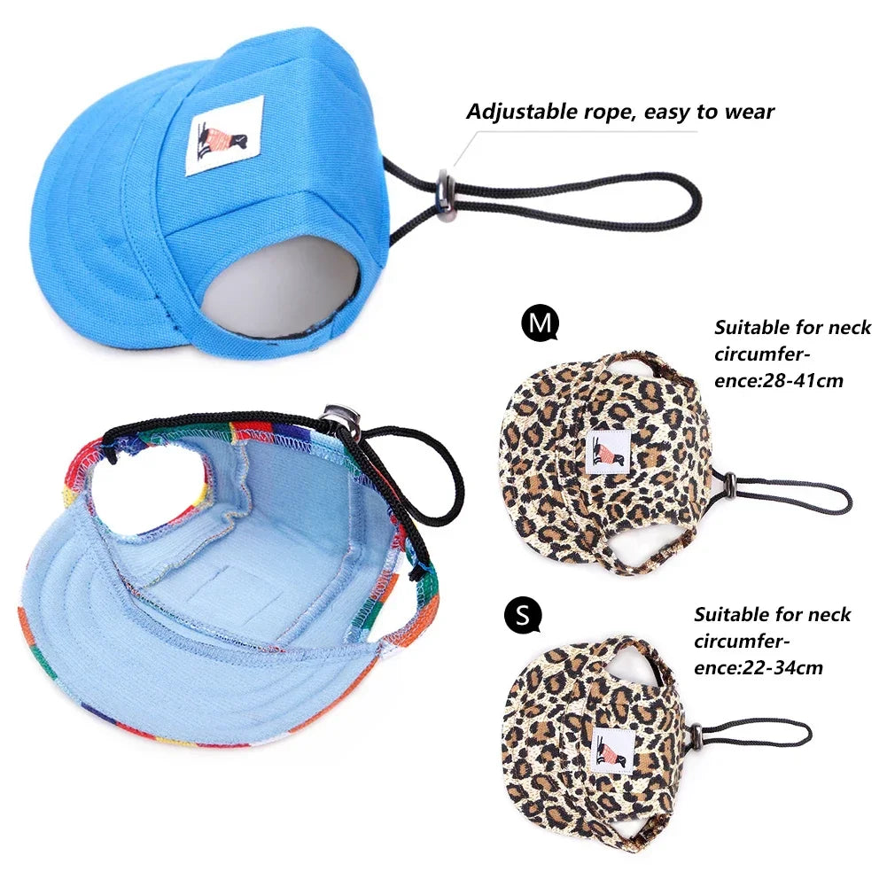 Adjustable Dog Cap with Ear Holes