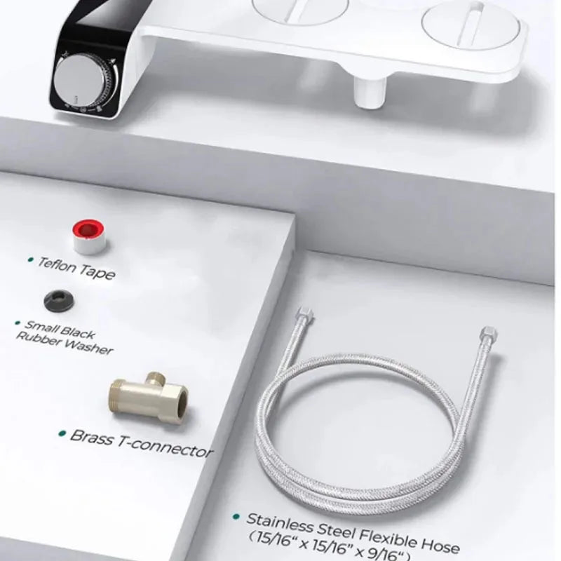 Adjustable Non-Electric Bidet Toilet Seat - Ultra-Thin Installation