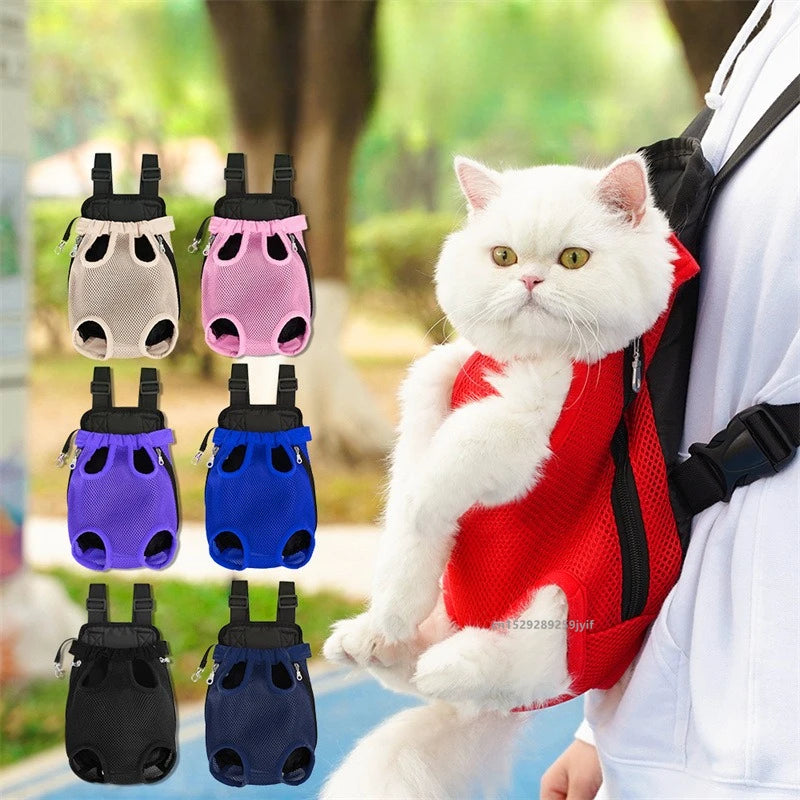 Mochila Transportadora Delantera para Mascotas – Bolsa de Viaje de Malla Transpirable para Perros y Gatos Pequeños