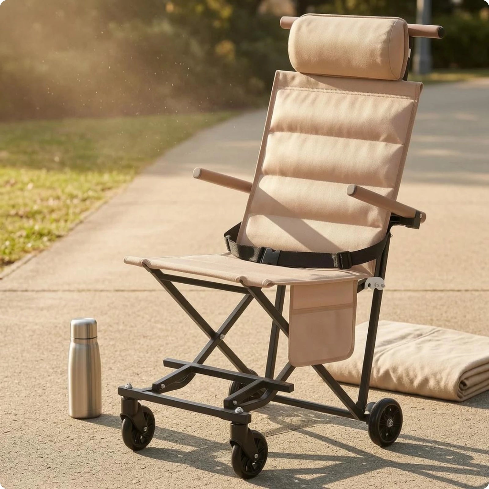 Folding Reclining Chair with Wheels