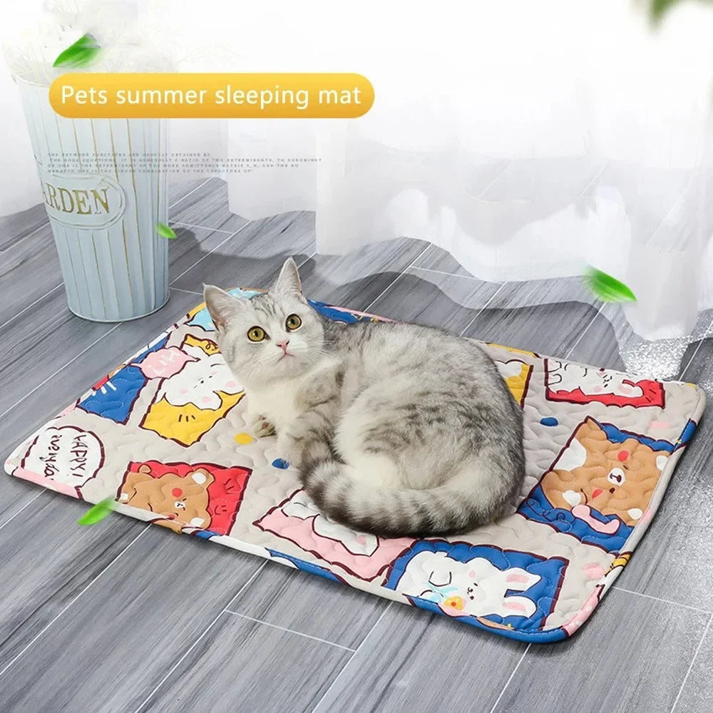 Ice Silk Pet Cooling Mat – Breathable Summer Bed for Dogs &  Cats