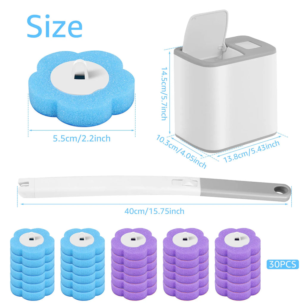 Disposable Scented Brush Heads with Auto Lid Holder & 360° Deep Cleaning