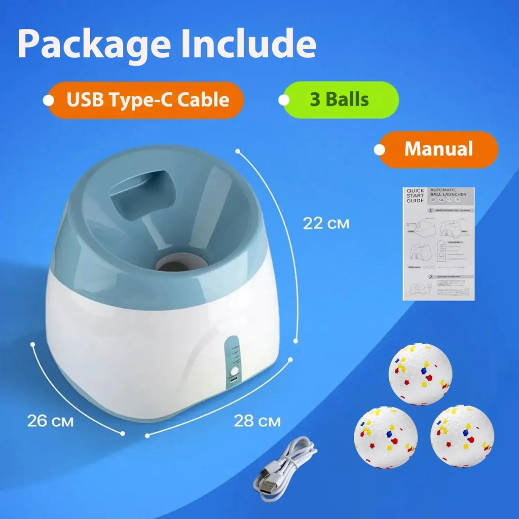 Lanzador automático de pelotas para perros – Máquina de lanzar recargable para perros pequeños y medianos