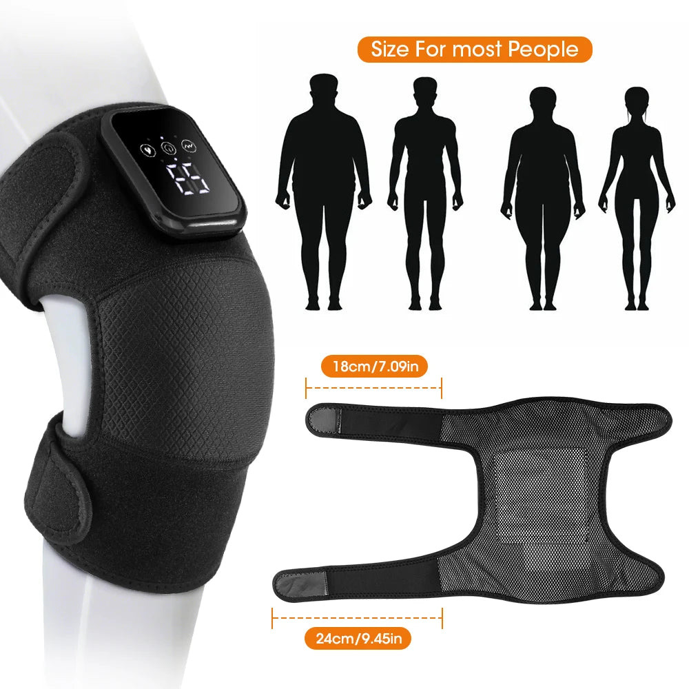 Elektrisch beheizbare Kniebandage mit Massagefunktion zur Gelenkunterstützung