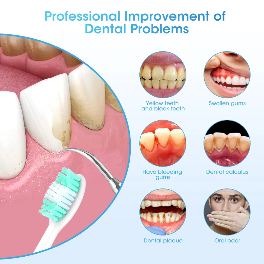Cepillo de dientes sónico con raspador dental