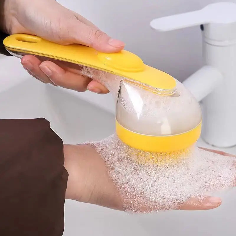 Cepillo de baño para mascotas – Herramienta de aseo todo en uno con dispensador de jabón para perros y gatos