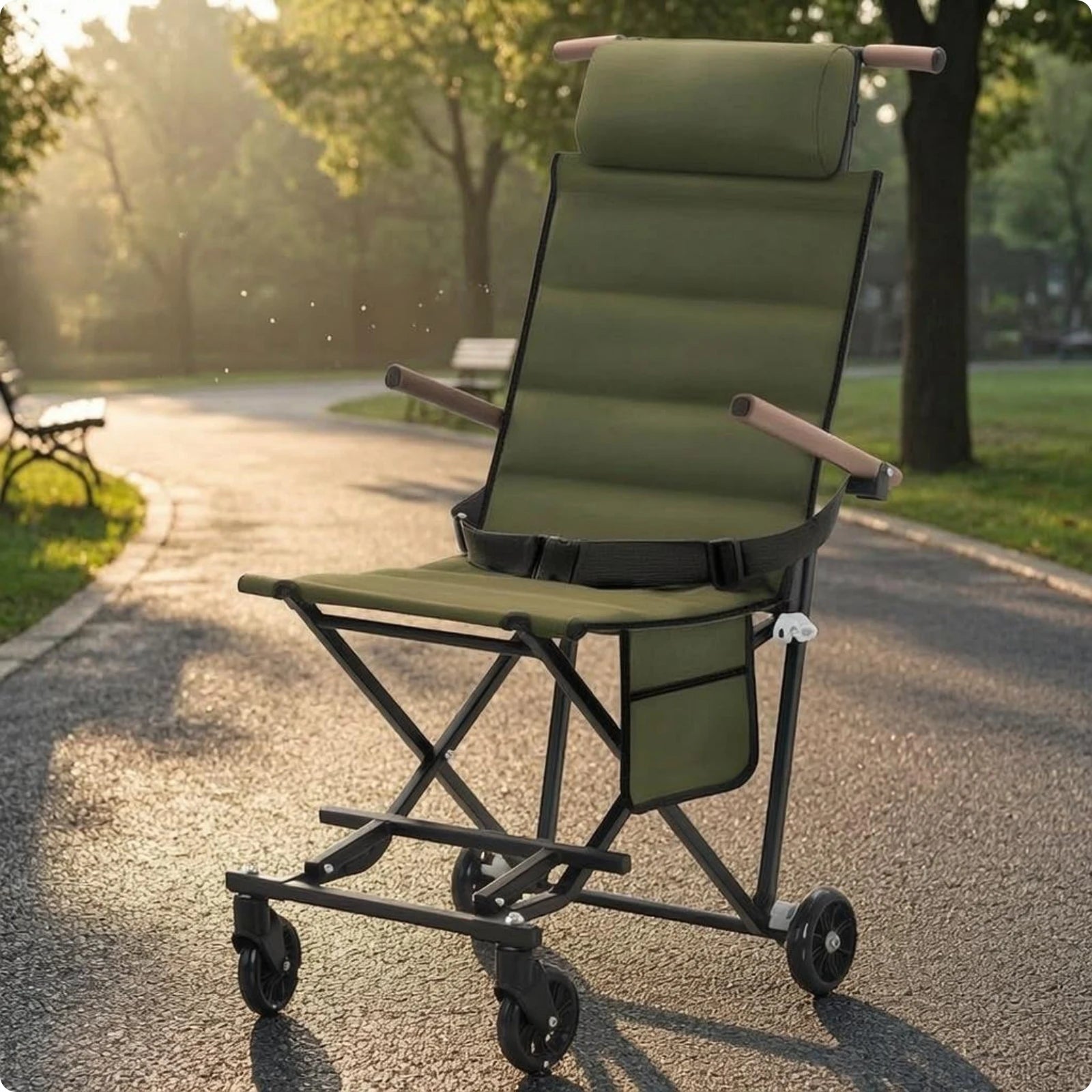 Folding Reclining Chair with Wheels