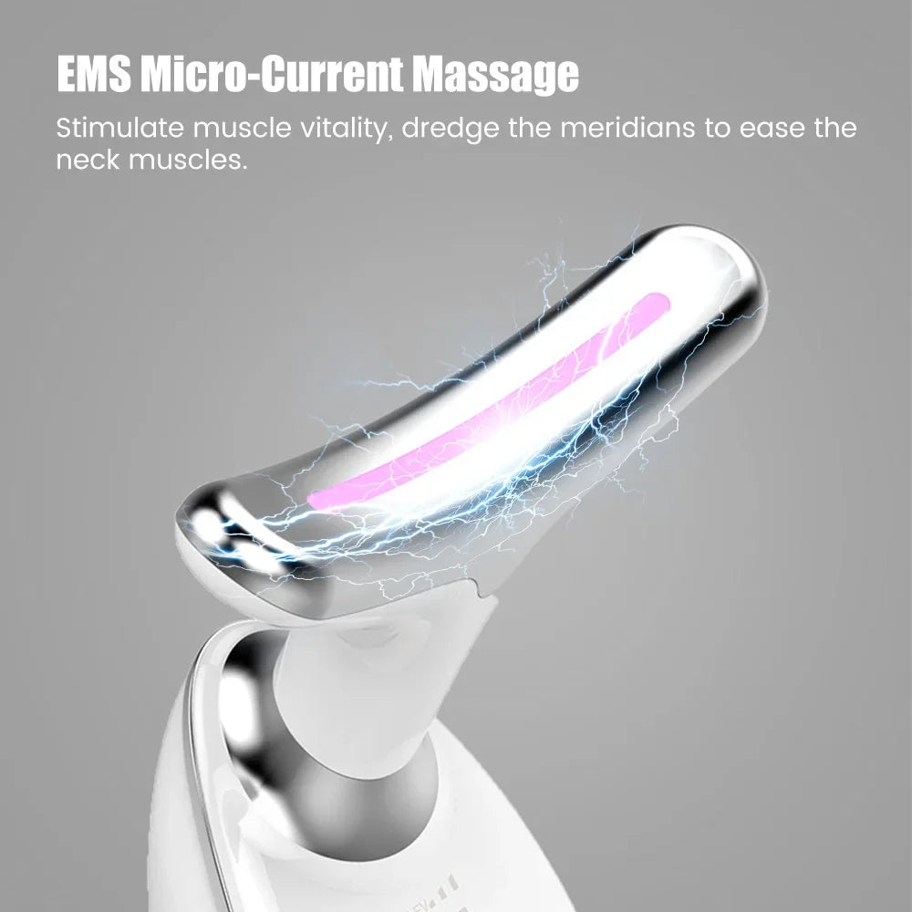 Masajeador facial EMS — Fotones LED, Dispositivo para tensar cuello y barbilla