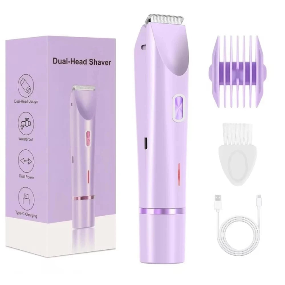 Afeitadora eléctrica de doble cabezal para mujer