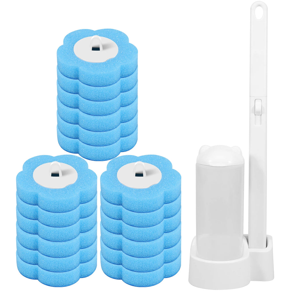 Disposable Scented Brush Heads with Auto Lid Holder & 360° Deep Cleaning