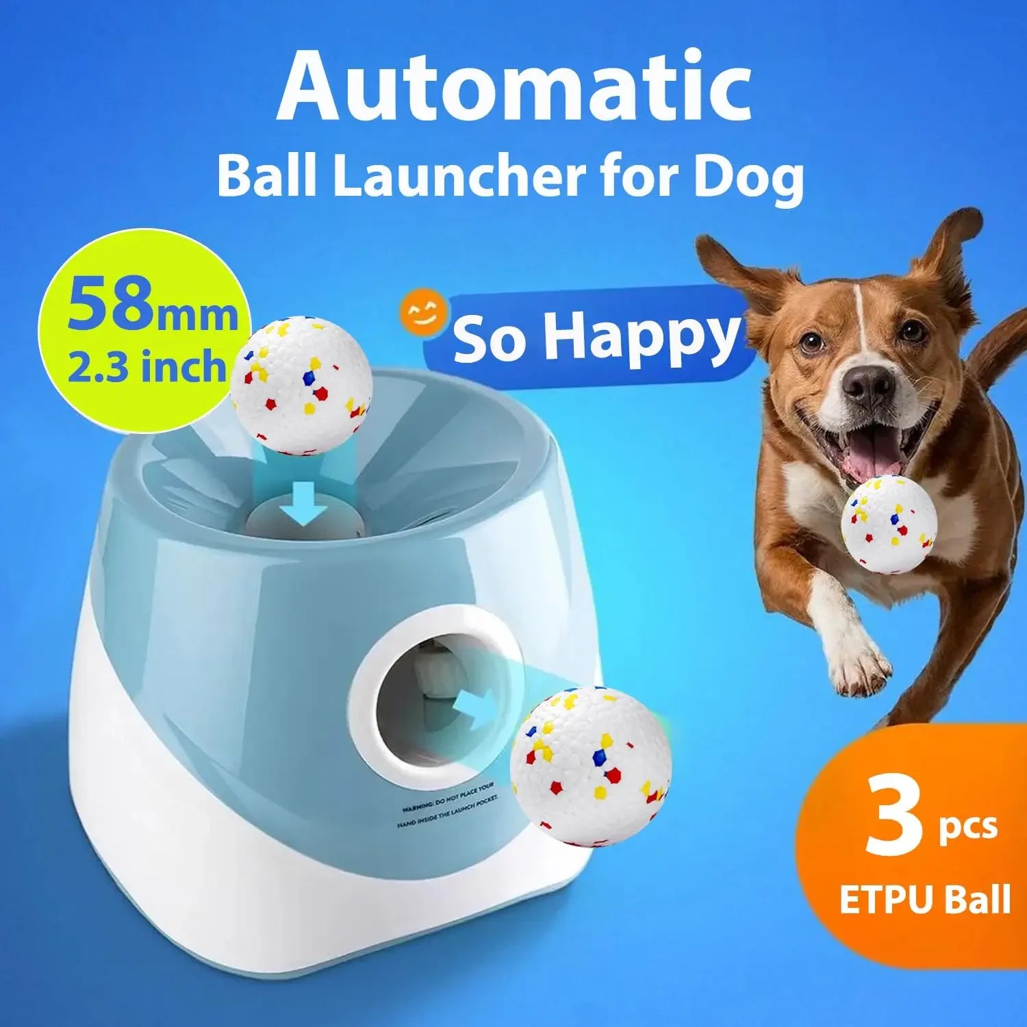 Lanzador automático de pelotas para perros – Máquina de lanzar recargable para perros pequeños y medianos
