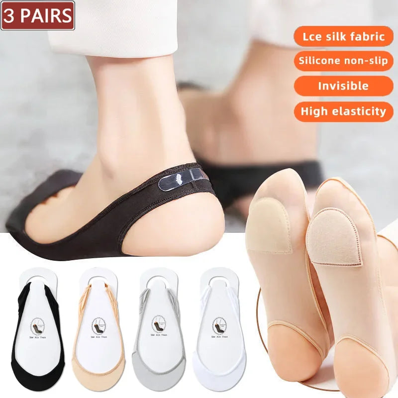 Invisible Low-Cut Footies with Silicone Grip for Heels &amp; Loafers