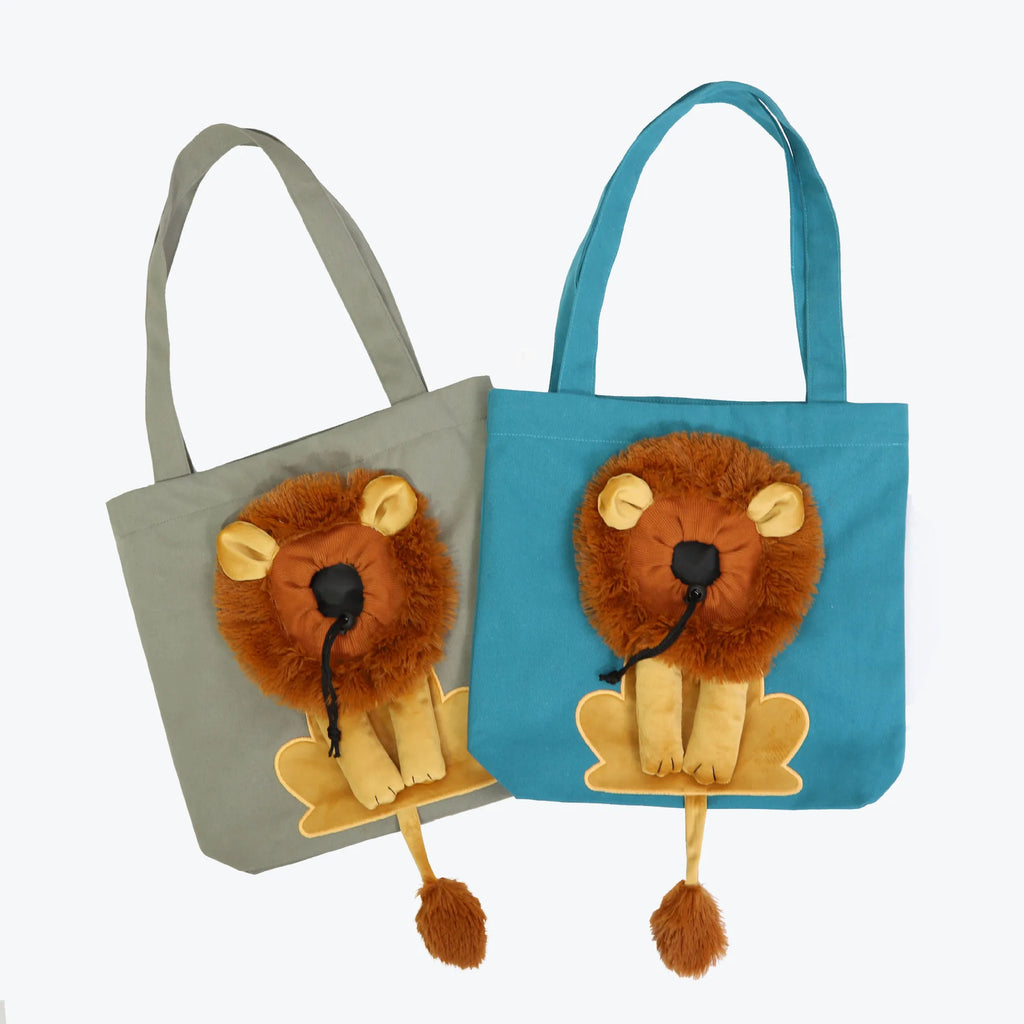 Bolso de Hombro para Mascotas León – Lona de Algodón Suave para Gatos y Perros Pequeños