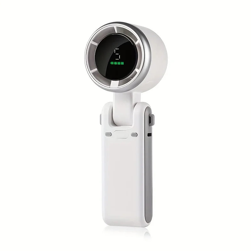 Foldable Digital Display USB Rechargeable Handheld turbu Fan