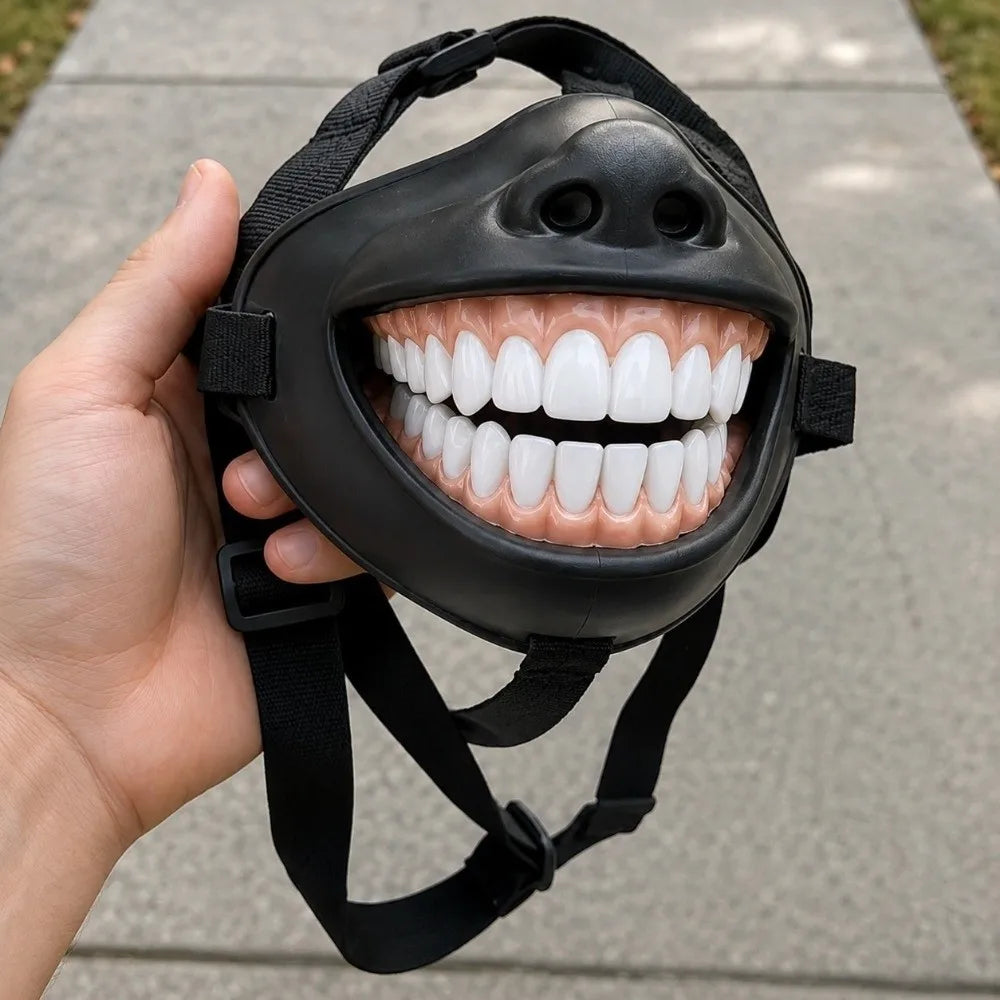 Novelty Teeth Costume Prop with Adjustable Straps for Medium & Large Dogs