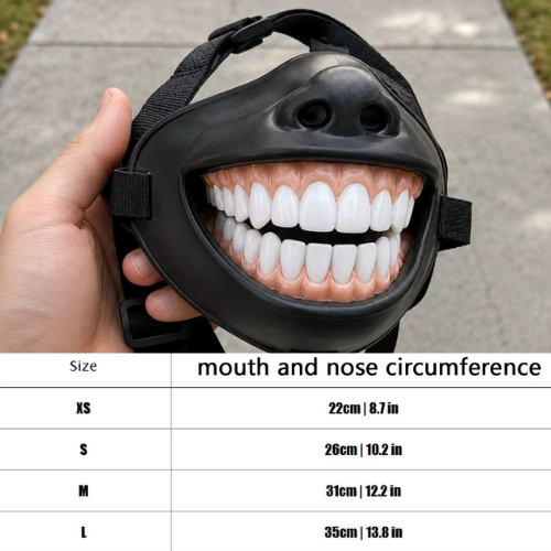 Novelty Teeth Costume Prop with Adjustable Straps for Medium & Large Dogs